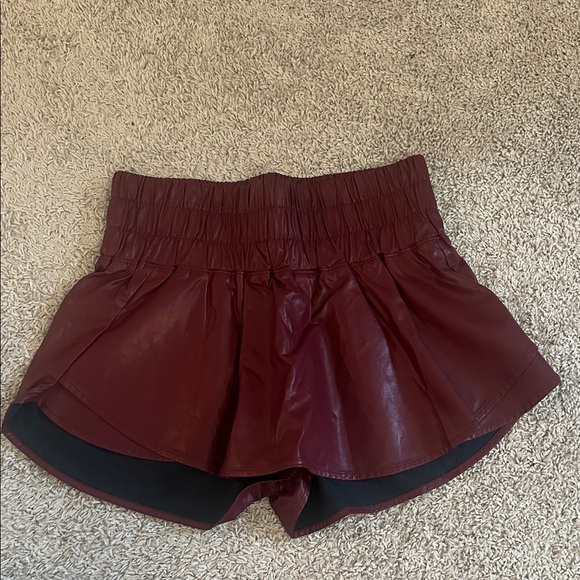 Peach Love California Pants - NWT Peach Love Burgundy Faux Leather Skirt Sz L